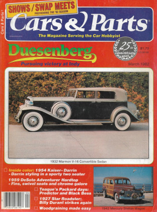 CARS & PARTS 1982 MAR - DUESENBERG, '54 KAISER-DARRIN, '59 DESOTO, PREDICTOR*